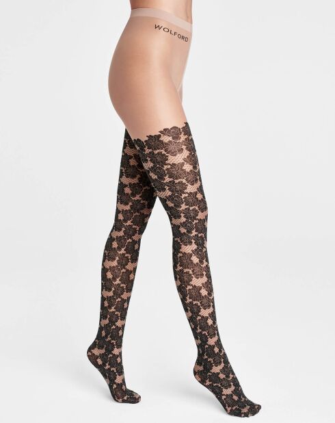 Collants Dakota 20 deniers beige/noir