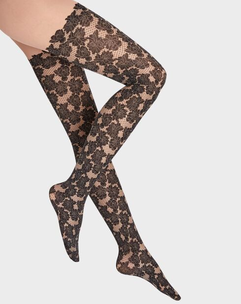 Collants Dakota 20 deniers beige/noir