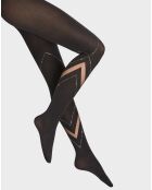 Collants Avery avec cristaux Swarovski 60 deniers noir/beige