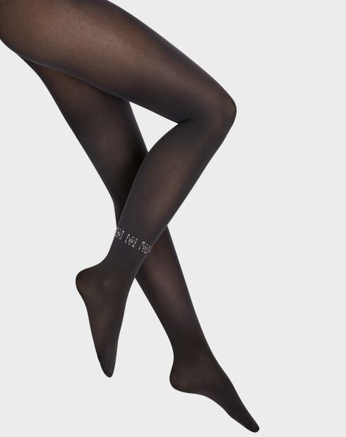 Collants Logo Sparkle avec cristaux Swarovski 66 deniers noirs