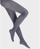 Collants Leslie 90 deniers bleu/gris