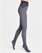 Collants Leslie 90 deniers bleu/gris