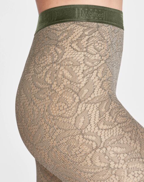 Collants résille Reese gris/kaki