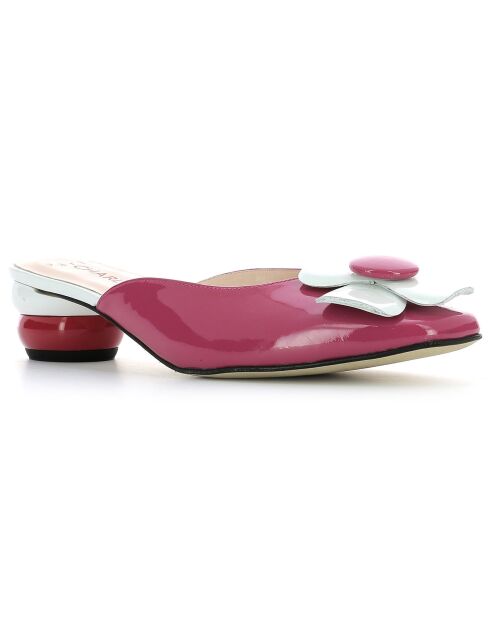 Pantoletten Tracy aus fuchsiafarbenem Leder