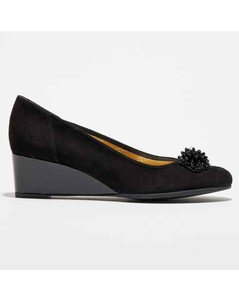 Ballerines en Velours de Cuir Ossu noires - Talon 4.5 cm