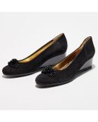 Ballerines en Velours de Cuir Ossu noires - Talon 4.5 cm