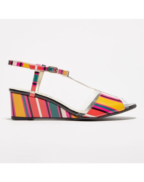 Sandales en Cuir vernis Nopov multicolores - Talon 5 cm