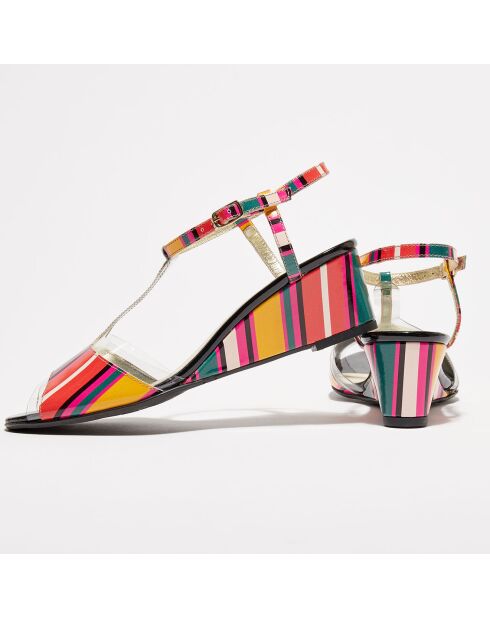 Sandales en Cuir vernis Nopov multicolores - Talon 5 cm