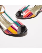 Sandales en Cuir vernis Nopov multicolores - Talon 5 cm