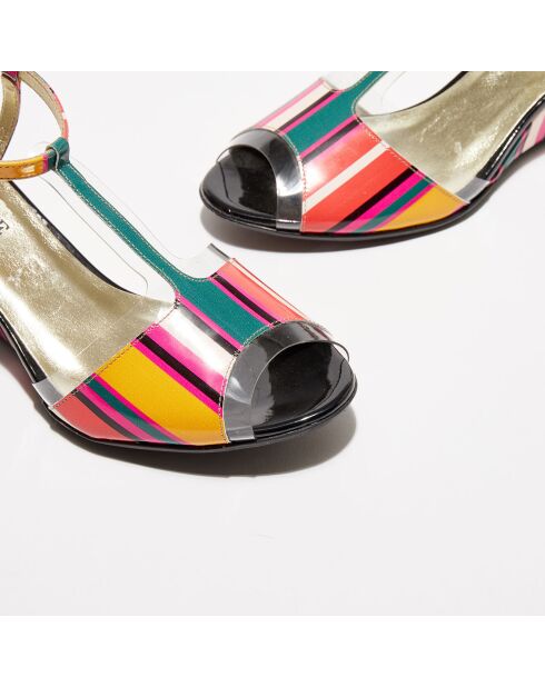 Sandales en Cuir vernis Nopov multicolores - Talon 5 cm