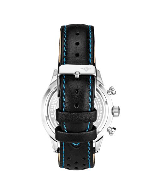 Montre Homme en Cuir  Quartz Monaco noire