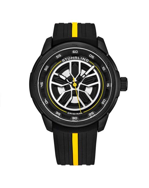 Montre Homme en Caoutchouc Quartz Aviator noire