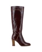 Bottes en Cuir Doroteo marron - Talon 8.5 cm