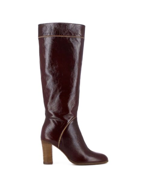 Bottes en Cuir Doroteo marron - Talon 8.5 cm