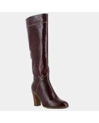 Bottes en Cuir Doroteo marron - Talon 8.5 cm