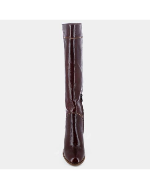 Bottes en Cuir Doroteo marron - Talon 8.5 cm