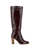 Bottes en Cuir Doroteo marron - Talon 8.5 cm