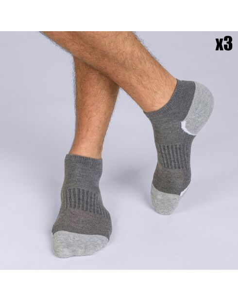 3 Paires de Socquettes Sneaker grises