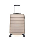 Valise Moyen Séjour 4 roues simples Renoso 65 cm beige