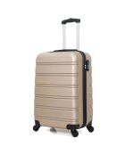 Valise Moyen Séjour 4 roues simples Renoso 65 cm beige