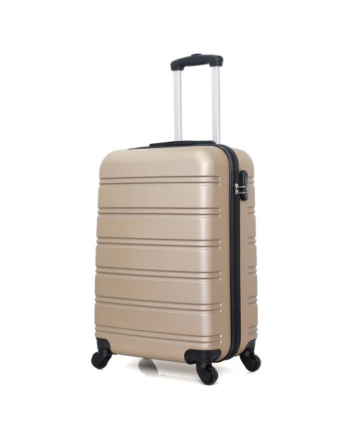 Valigia Renoso Medium Stay con 4 ruote singole 65 cm beige