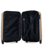 Valise Moyen Séjour 4 roues simples Renoso 65 cm beige