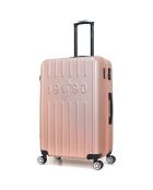 Valise Long Séjour 4 roues simples Archie 75 cm rose doré