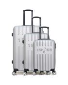 3 Valises Valises 4 roues simples Archie 55/65/75 cm grises