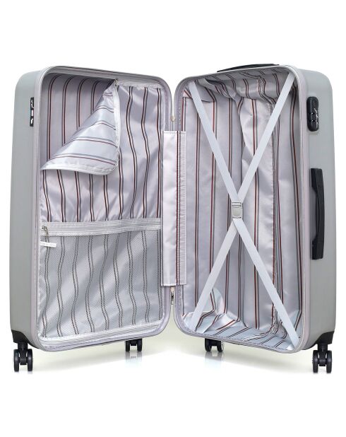3 Valises Valises 4 roues simples Archie 55/65/75 cm grises