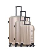 3 Valises 4 roues simples Liam 55/65/75 cm beiges