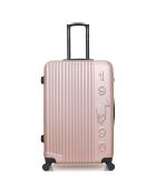 3 Valises 4 roues simples Liam 55/65/75 cm rose doré