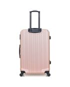 3 Valises 4 roues simples Liam 55/65/75 cm rose doré