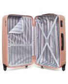 3 Valises 4 roues simples Liam 55/65/75 cm rose doré