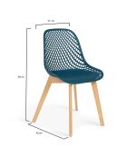 4 Chaises Maelle bleues - 54x56x86  cm