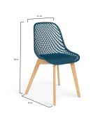 6 Chaises Maelle bleues - 54x56x86  cm