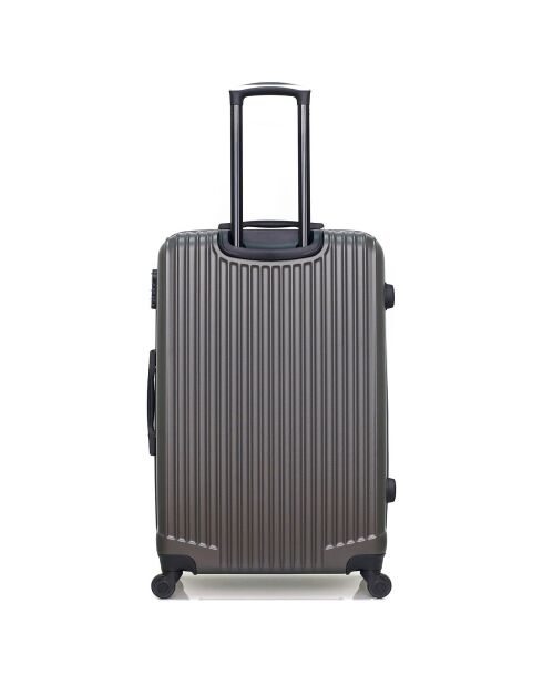 Valise Cabine 4 roues simples Liam 55 cm gris foncé