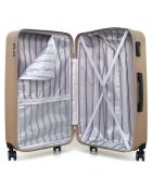 Valise Cabine 4 roues simples Archie 55 cm beige