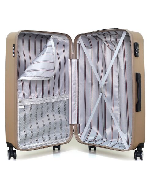 Valise Cabine 4 roues simples Archie 55 cm beige