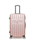 Valise Moyen Séjour 4 roues simples Archie 65 cm rose doré