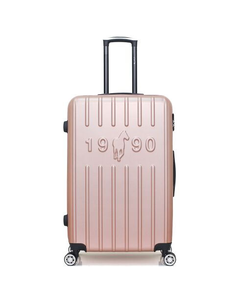 Valise Moyen Séjour 4 roues simples Archie 65 cm rose doré