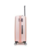 Valise Moyen Séjour 4 roues simples Archie 65 cm rose doré