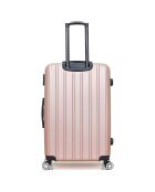 Valise Moyen Séjour 4 roues simples Archie 65 cm rose doré