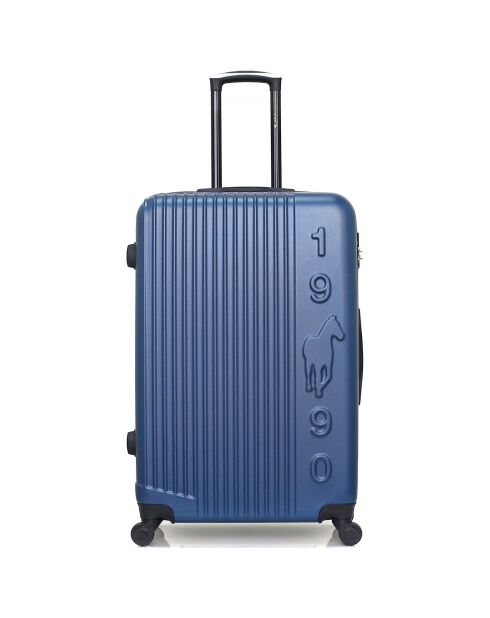 Valise Moyen Séjour 4 roues simples Liam 65 cm bleu marine