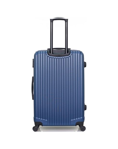 Valise Moyen Séjour 4 roues simples Liam 65 cm bleu marine