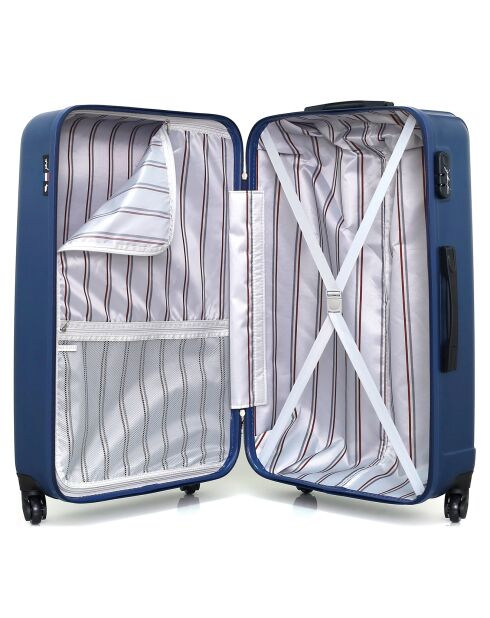 Valise Moyen Séjour 4 roues simples Liam 65 cm bleu marine