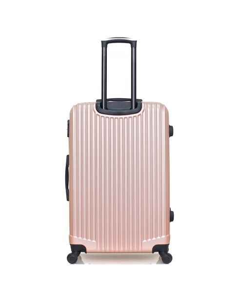 Valise Moyen Séjour 4 roues simples Liam 65 cm rose doré