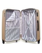 Valise Moyen Séjour 4 roues simples Liam 65 cm beige