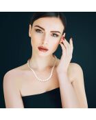 Witgouden ringketting Natuurlijke witte ronde zoetwaterparels