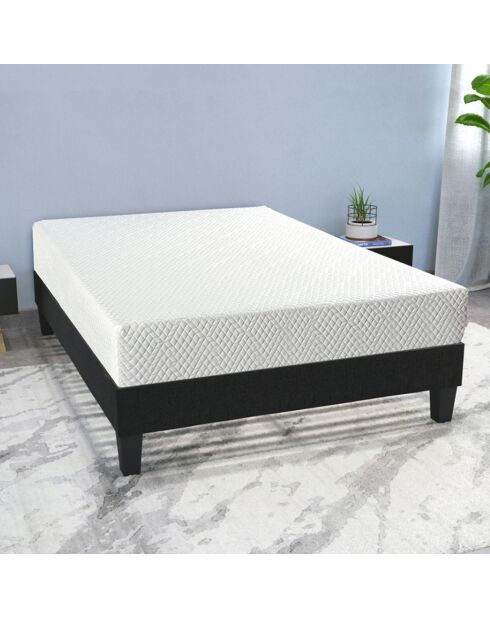 Ensemble matelas Absolu avec sommier en bois blanc - 140x200 cm