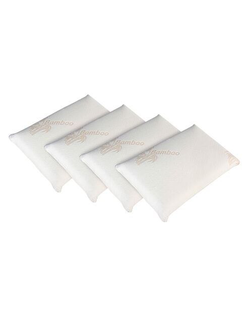 4 Oreillers à Mémoire de forme BIO blancs - 40x60 cm